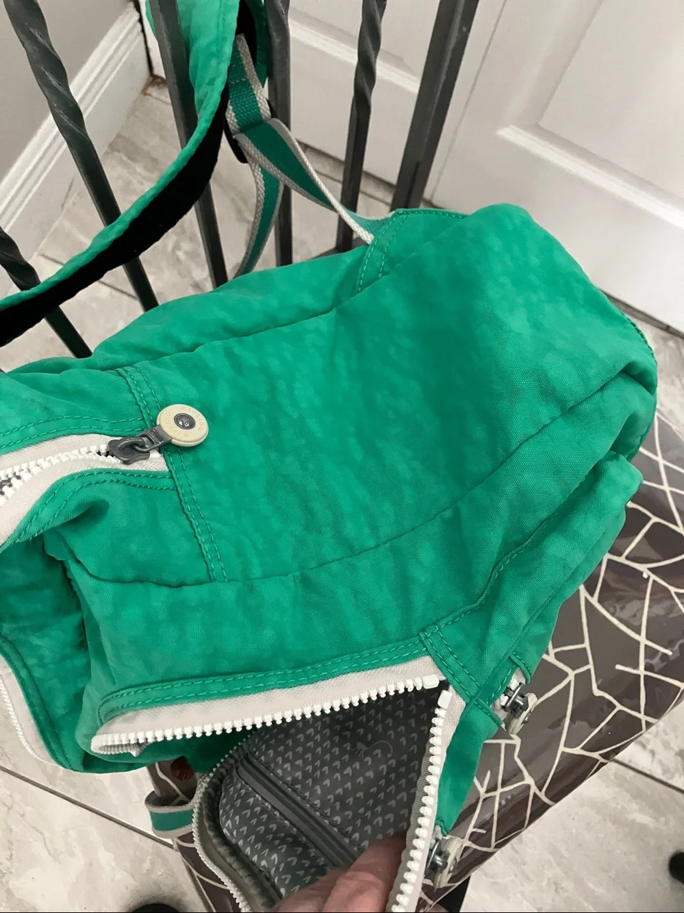 KIPLING KADEN Multi Zip nylon backpack in Island Green Spectator color